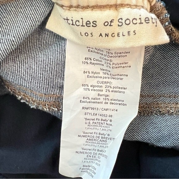 ARTICLES OF SOCIETY SECRET FIT HEATHER FULL PANEL SKINNY MATERNITY JEANS 26 NEW - Picture 11 of 11